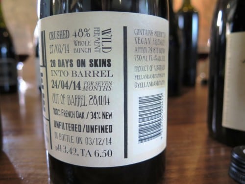 Second take: back label with the low down on winemaking