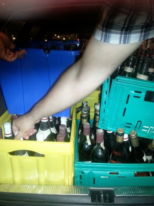 Owner Tiago Paulo had just been shopping for "new" stock, here in the boot of his car
