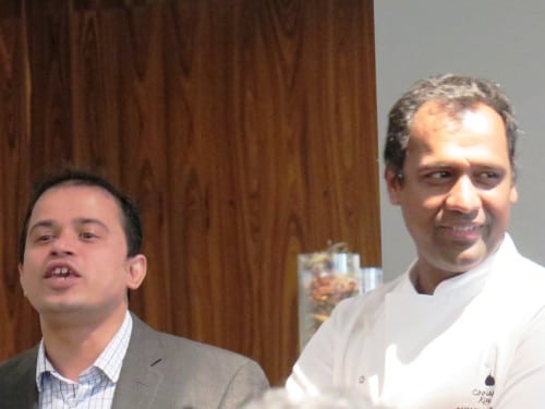 Taking a bow - Hari Nacarai, Operations Manager, The Cinnamon Club & Cinnamon Kitchen chef chef, Ramachandran Raju